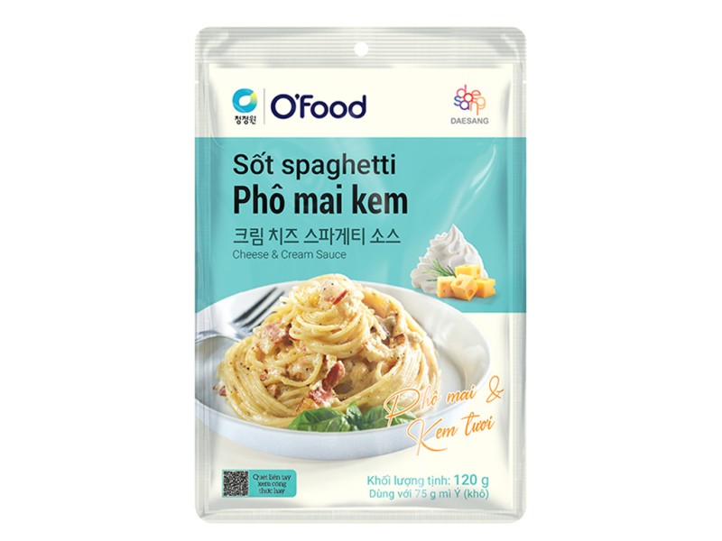 Sốt spaghetti O'food phô mai kem gói 120g