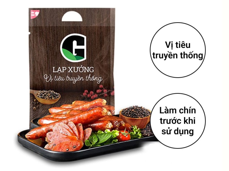 Lạp xưởng vị tiêu truyền thống G Kitchen gói 500g